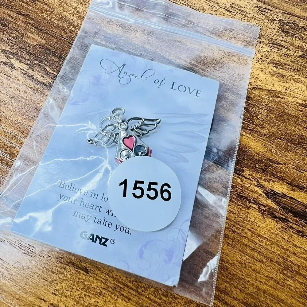 Angel of LOVE Believe In Love Pin / Pendant By Ganz Red Silver Tone 1556